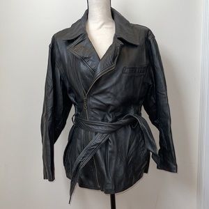 Vintage Belted Leather Jacket